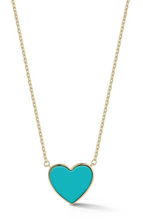Turquoise Heart Pendant Necklace
