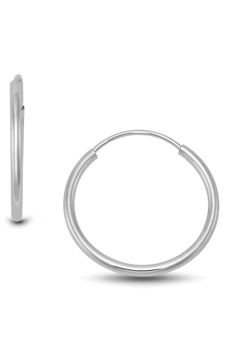Frankie & Zoe 14K White Gold Endless Hoop Earrings, Alternate, color, White Gold