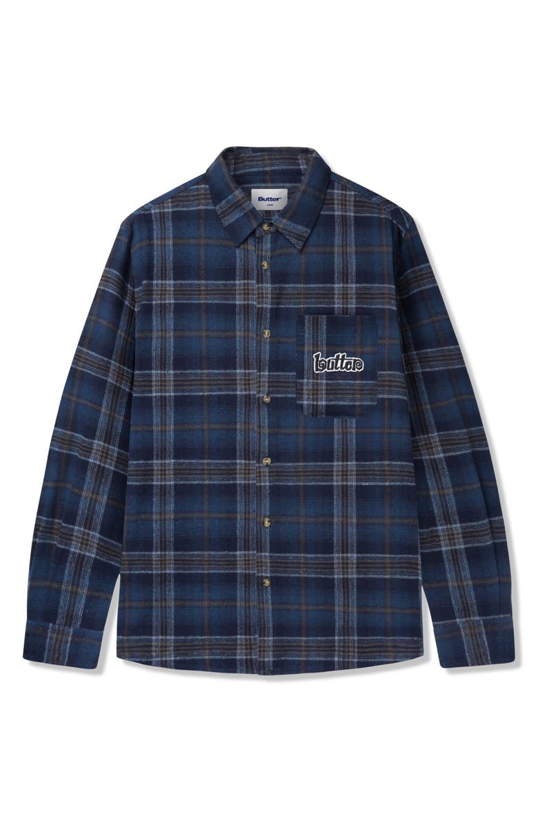 Butter Goods Swirl Plaid Flannel Button-Up Shirt, Main, color, 