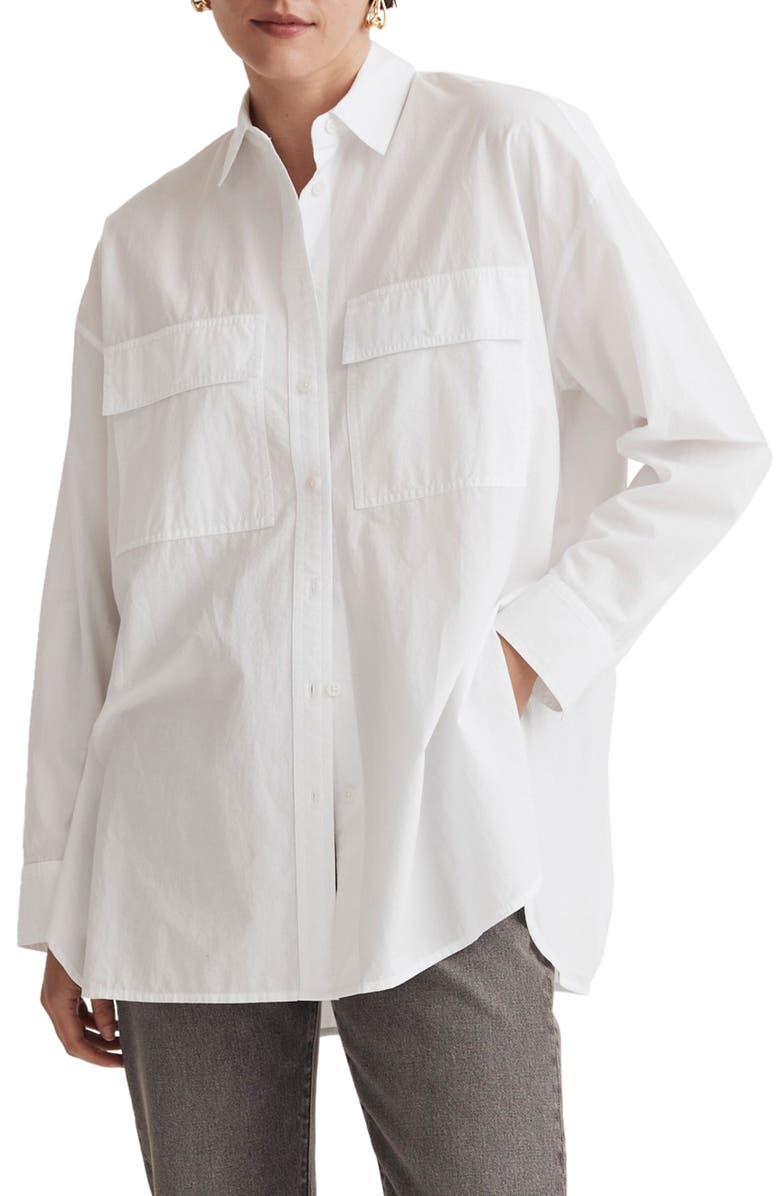 Madewell The Signature Poplin Oversize Button-Up Shirt, Main, color, 