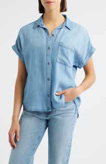 Cloth & Stone Cuffed Denim Shirt