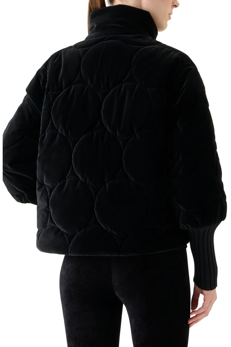 Quilted Velvet Jacket, Alternate, color, BLACK