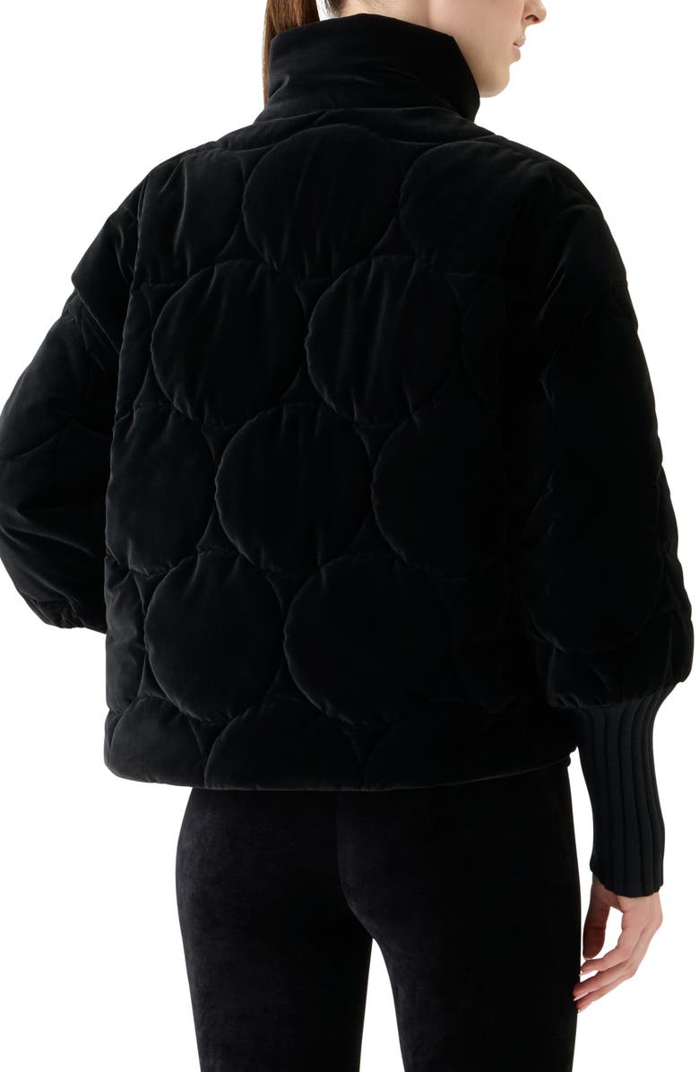 Akris punto Quilted Velvet Jacket, Alternate, color, Black