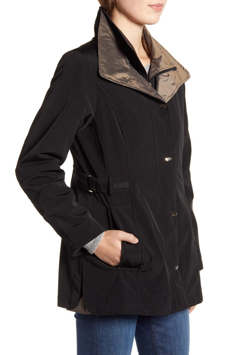 Gallery Raincoat with Removable Hood & Liner, Alternate, color,