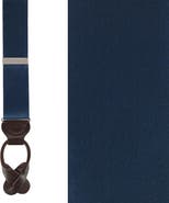 Trafalgar Big & Tall Dutton Solid Colored Silk Button End Suspenders