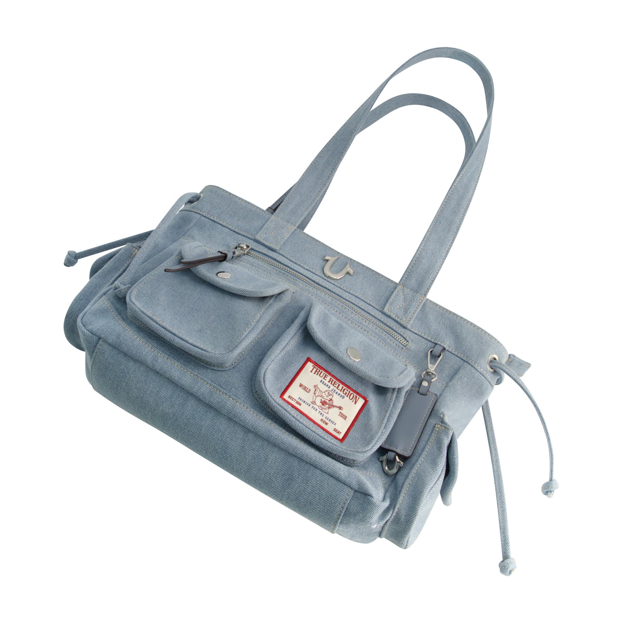 True Religion Multi-Pocket Denim Tote, Alternate, color, Denim