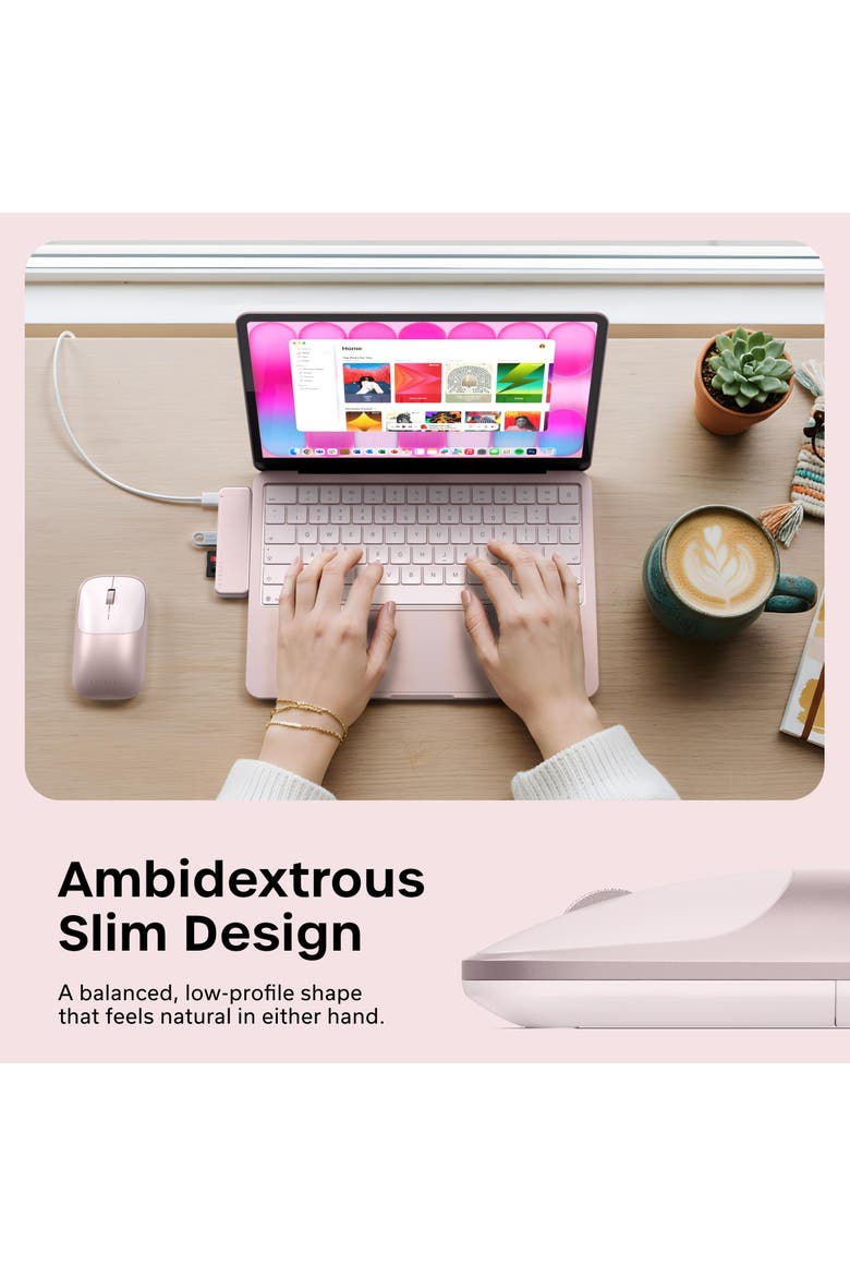 Slim EX Wireless Mouse, Alternate, color, Blush