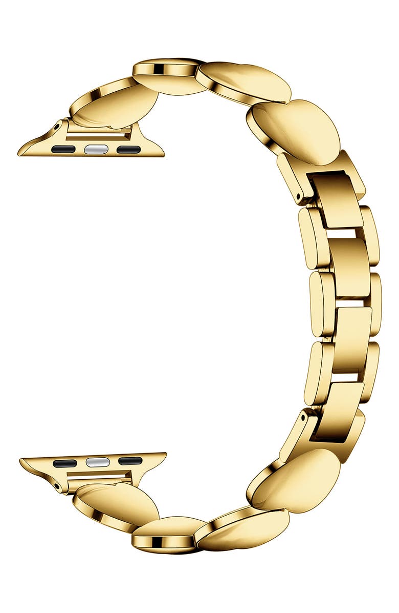 The Posh Tech Aphrodite Heart Bracelet Apple Watch<sup>®</sup> Watchband, Alternate, color, Gold