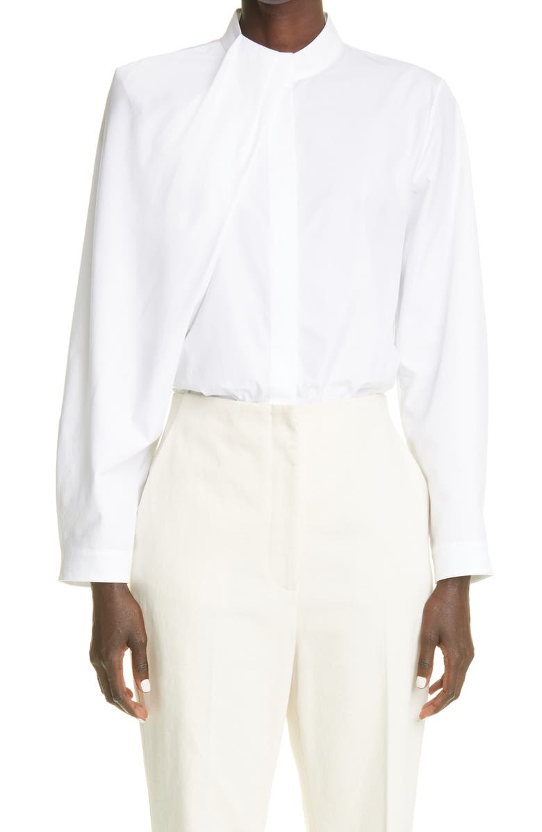 PARTOW Alexi Drape Detail Poplin Blouse, Main, color, 