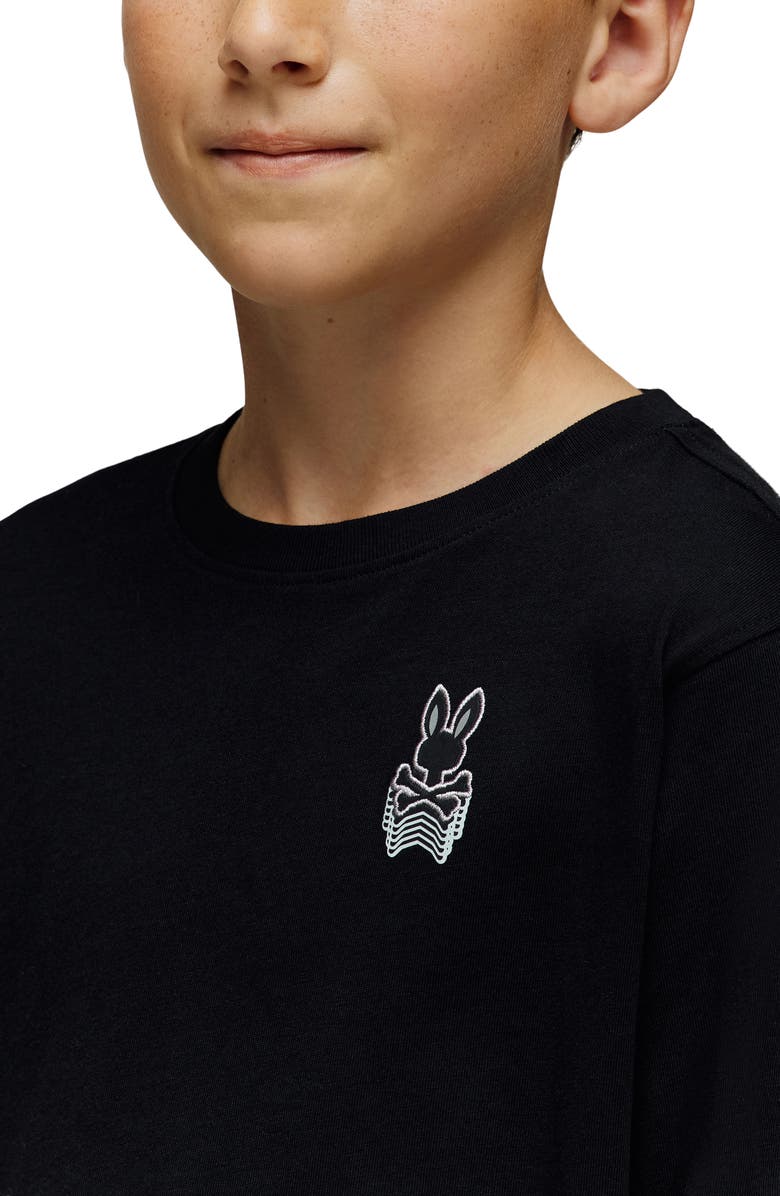 Psycho Bunny Kids' Johnny Pima Cotton Graphic T-Shirt, Alternate, color, Black