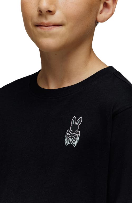 Psycho Bunny Kids' Johnny Pima Cotton Graphic T-shirt In Black