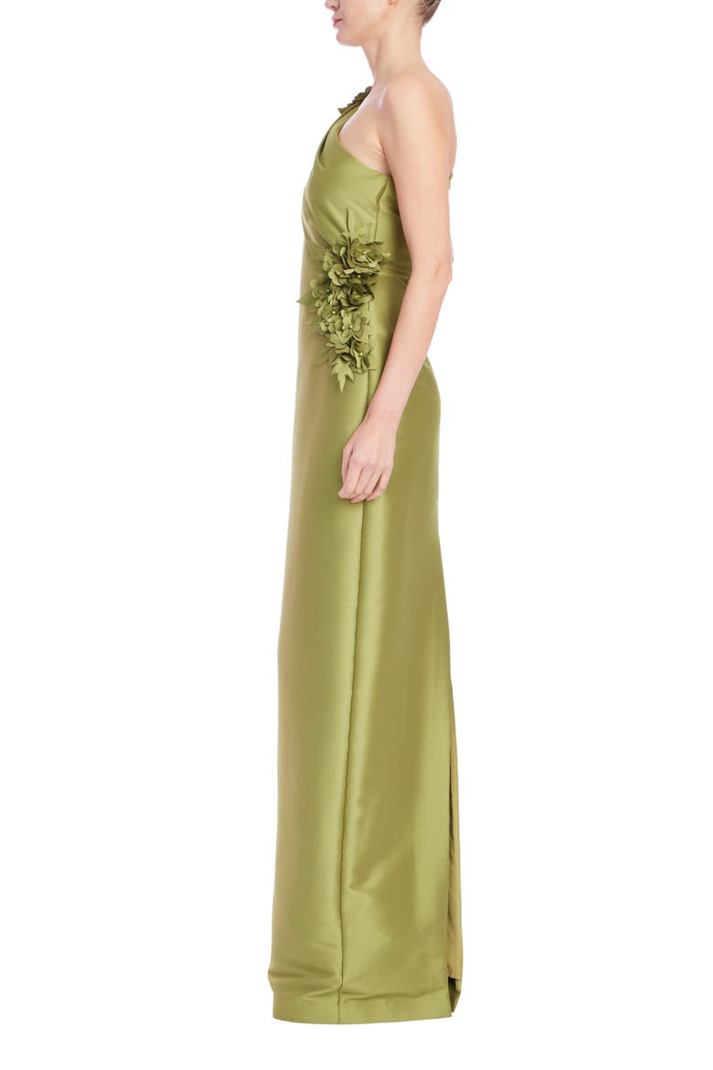 Floral Embellished Column Gown, Alternate, color, CHARTREUSE