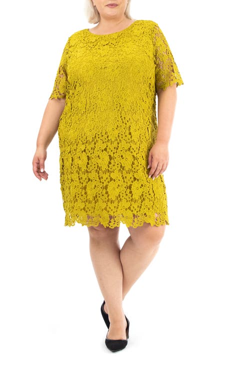 Crochet Lace Sheath Dress (Plus)