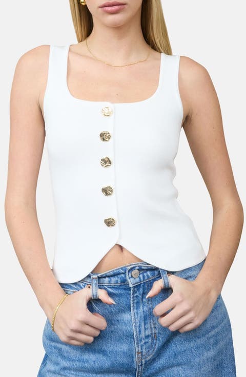 Buttoned Sweater Tank