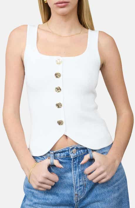 Blu Pepper Buttoned Sweater Tank