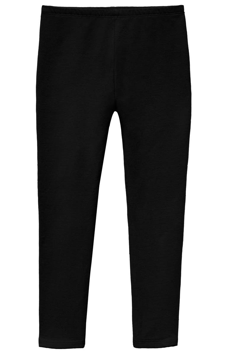 CITY THREADS Girls Soft Fleece Stretch Leggings, Main, color, Black