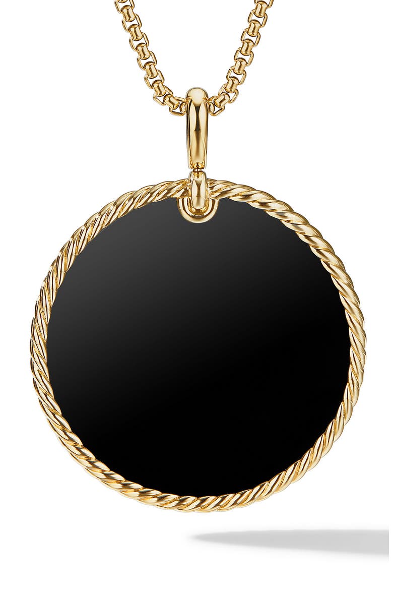 Elements Reversible Disc Pendant, Main, color, BLACK ONYX/ YELLOW GOLD
