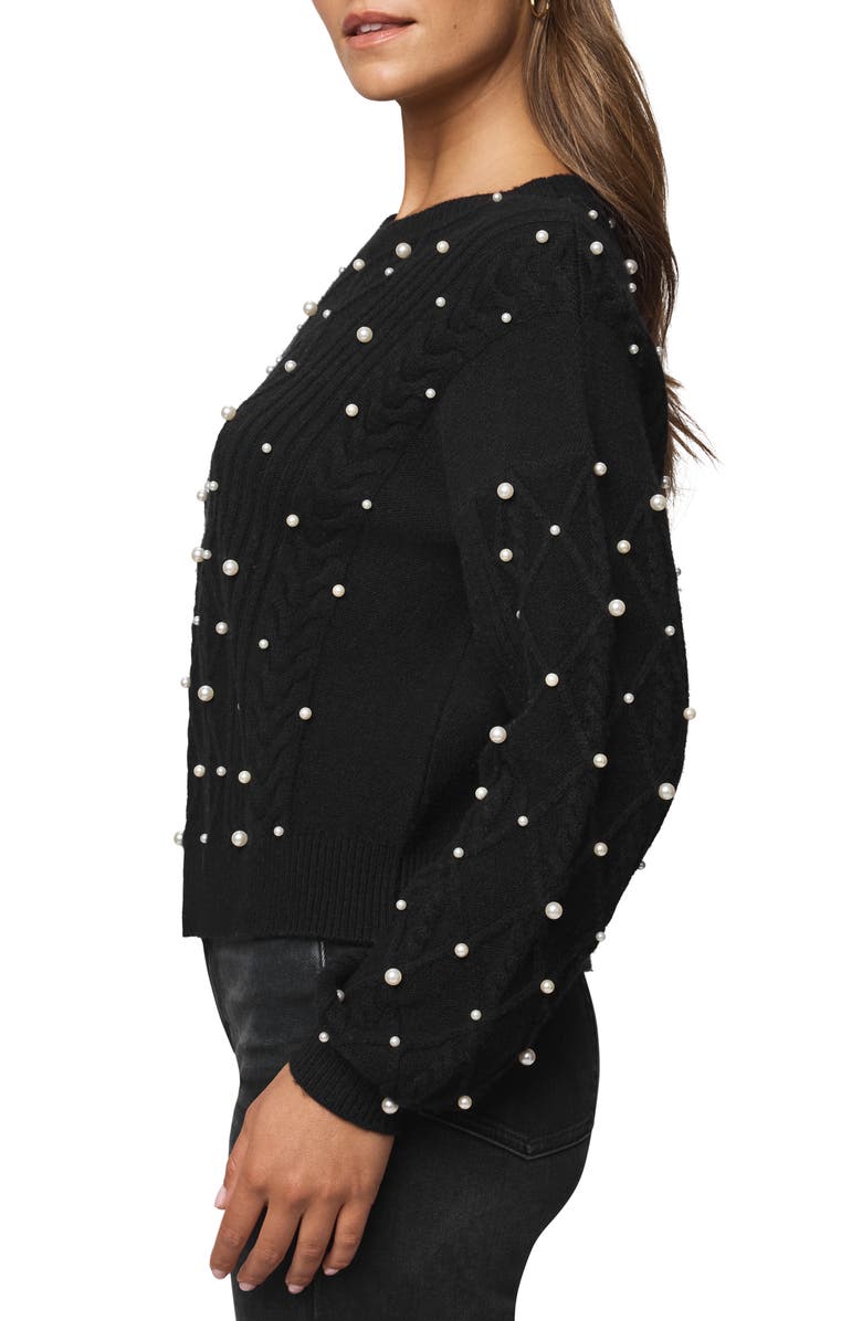 Splendid Demi Pearly Bead Sweater, Alternate, color, Black