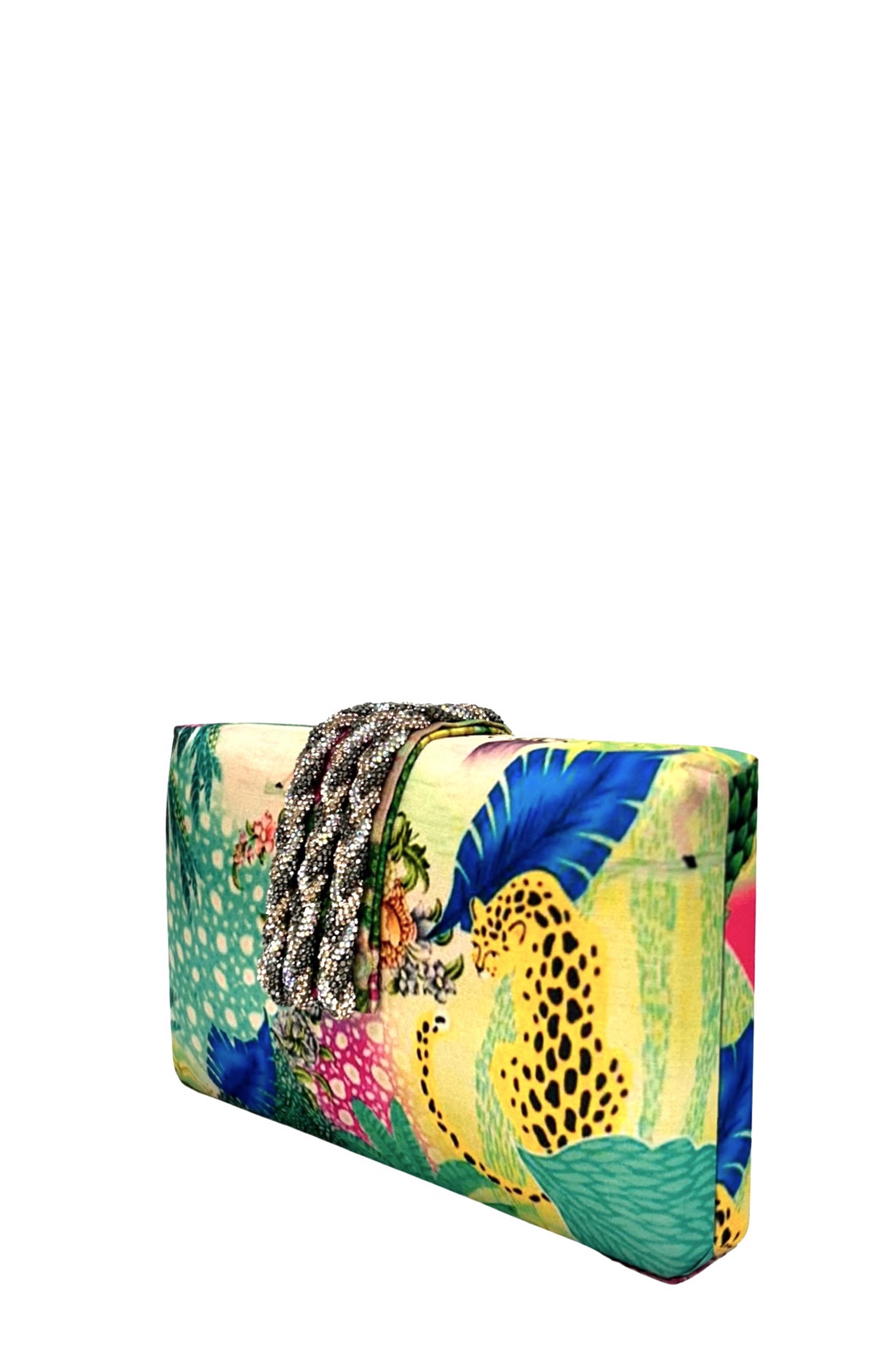 Simitri Printed Braid CLutch, Alternate, color, Faerie Green