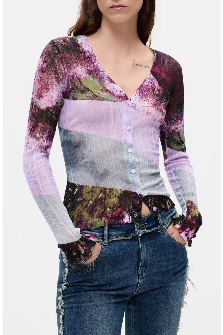 Thin Gauge Cardigan, Main, color, PINK