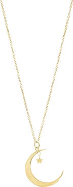 Adornia Hanging Moon & Star Pendant Necklace