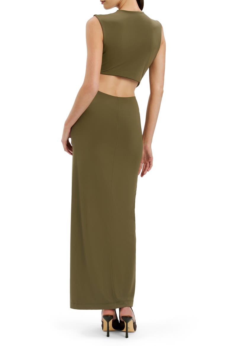 Felix Side Slit Maxi Dress, Alternate, color, KHAKI