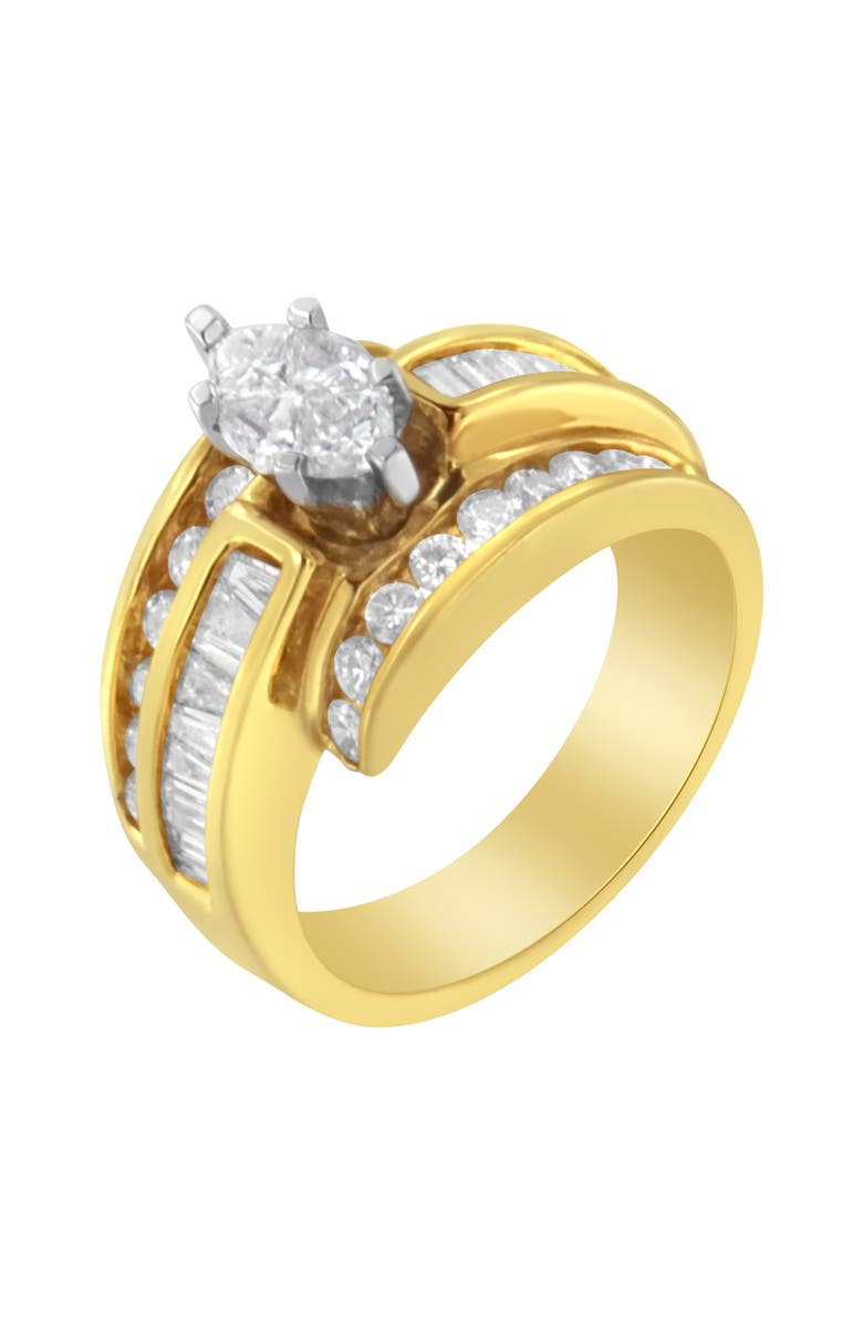 Haus of Brilliance 14KT Two-Toned Diamond Cocktail Ring, Alternate, color, Yellow Gold
