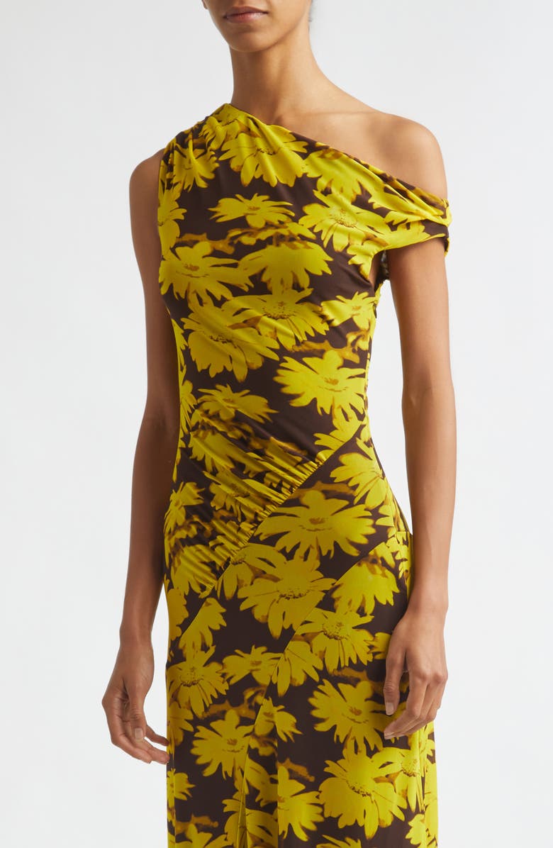 STAUD Amaris Floral Print Maxi Dress, Alternate, color, Golden Daisy