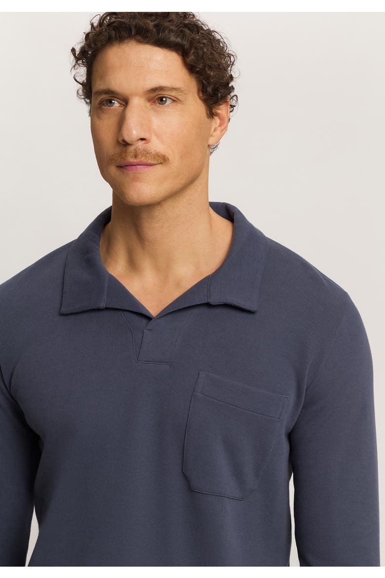 Travelwear Cotton Polo Collar Pullover, Alternate, color, Ombre Blue