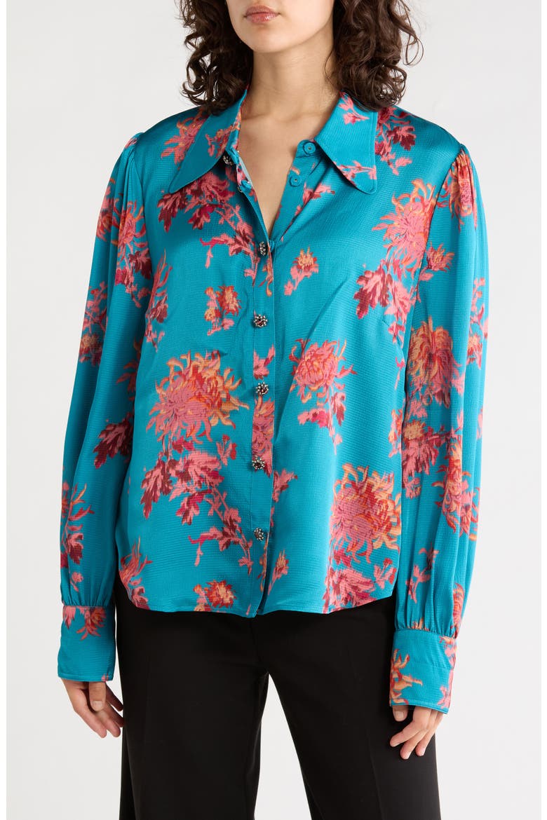 Sonya Printed Long Sleeve Shirt, Main, color, MUL-BLUE