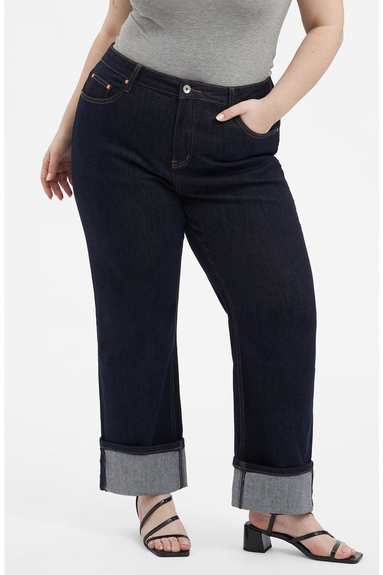High Waist Straight Leg Jeans, Main, color, RINSE