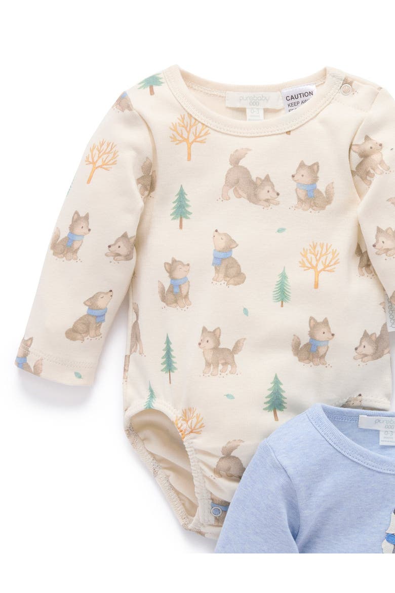 2 Pack Baby Boy Bodysuit, Alternate, color, Wolf Cub Print
