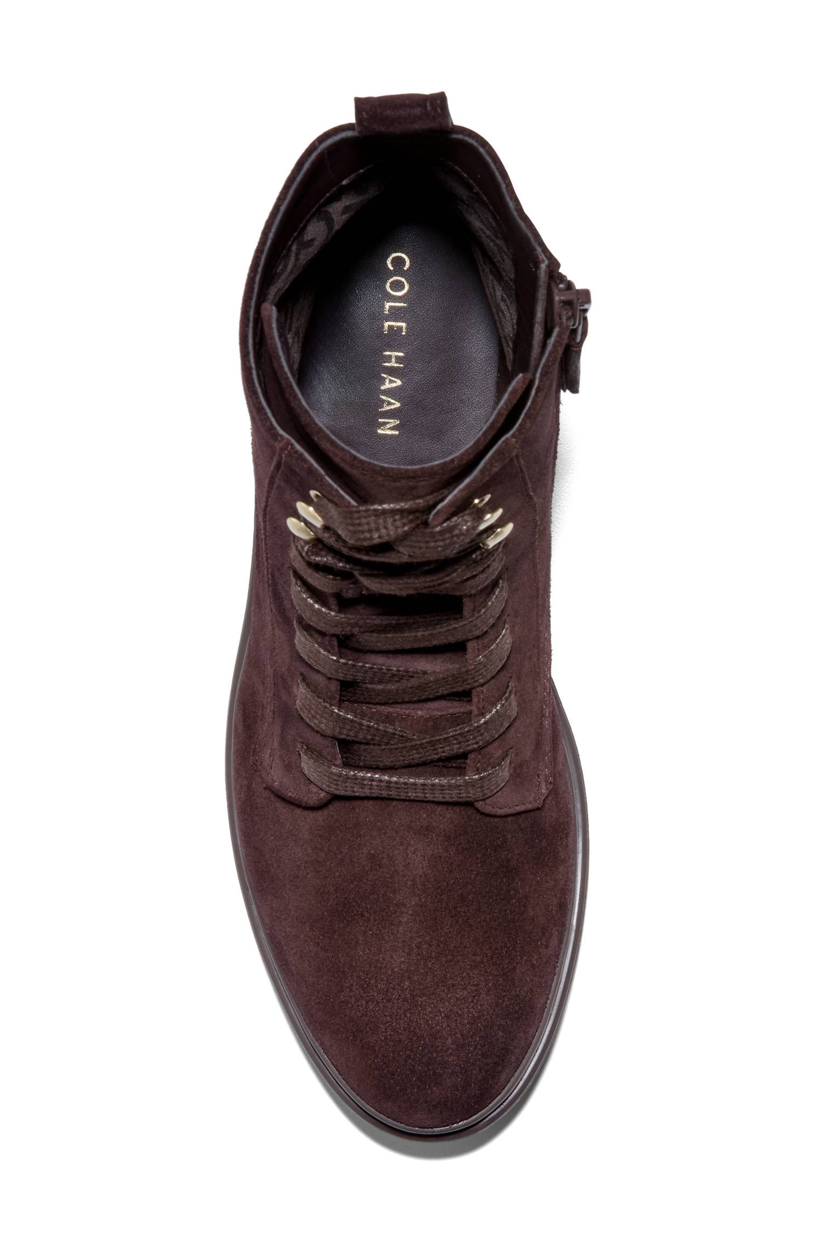 Cherise Lug Sole Boot, Alternate, color, DARK CHOCOLATE SUEDE