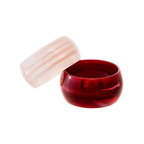 Berry Blush Resin Bangle Stack