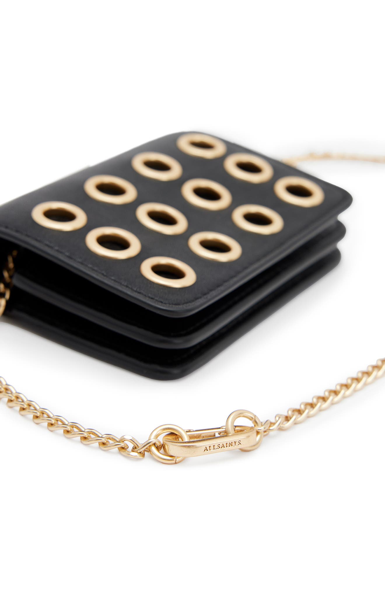 AllSaints Tallulah Eyelet Leather Convertible Crossbody Bag, Alternate, color, 