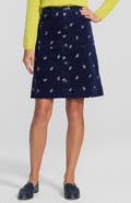 Lands' End Corduroy Mid Rise Button Through Above The Knee Skirt