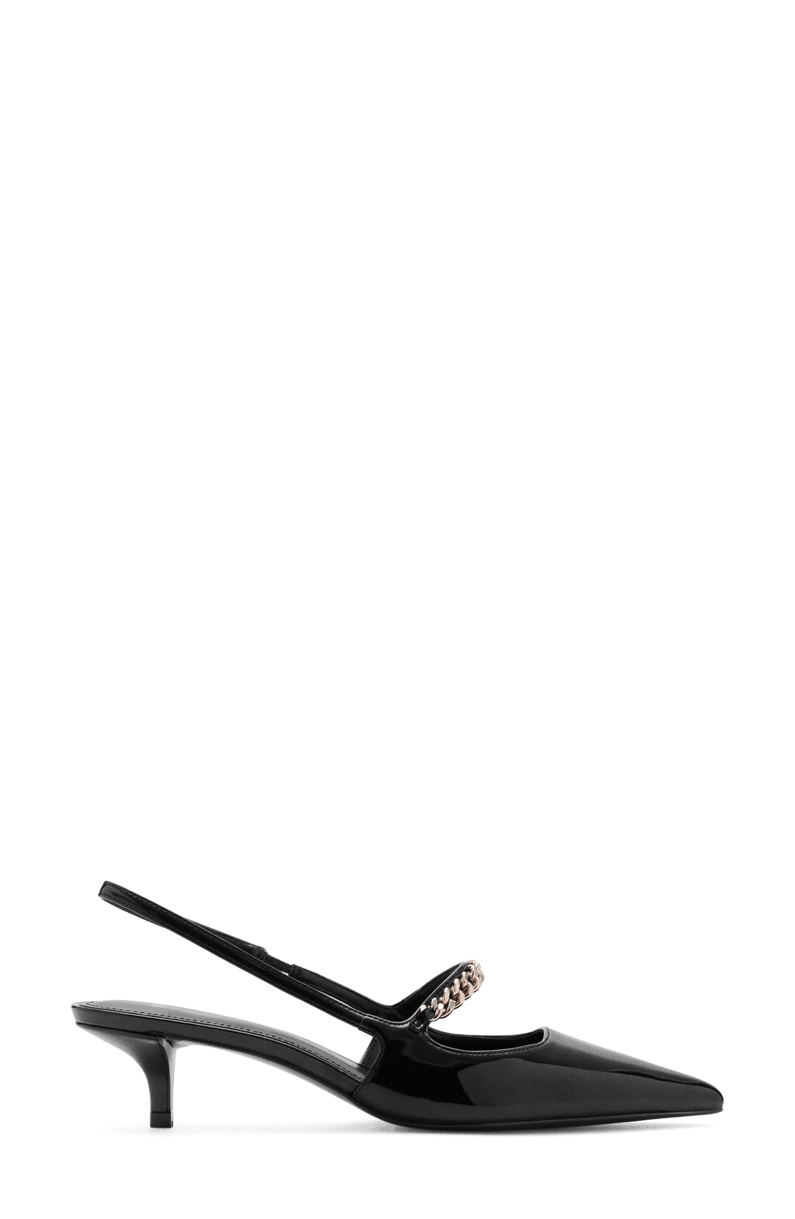 MANGO Slingback Pointed Toe Mary Jane Kitten Heel Pump, Alternate, color, 