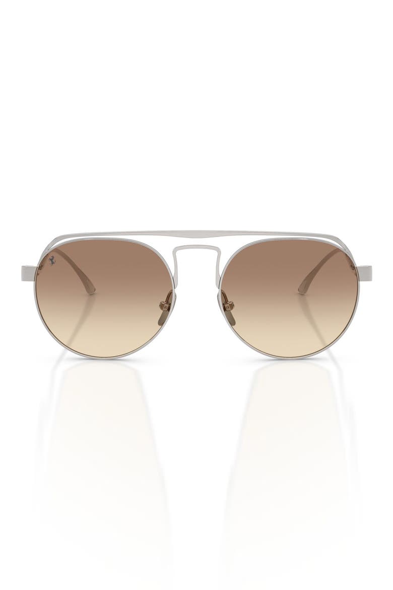 55mm Oval Sunglasses, Main, color, BRUSHED GREY / DARK BROWN
