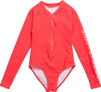 Kids' Watermelon Long Sleeve One-Piece Rashguard Swimsuit