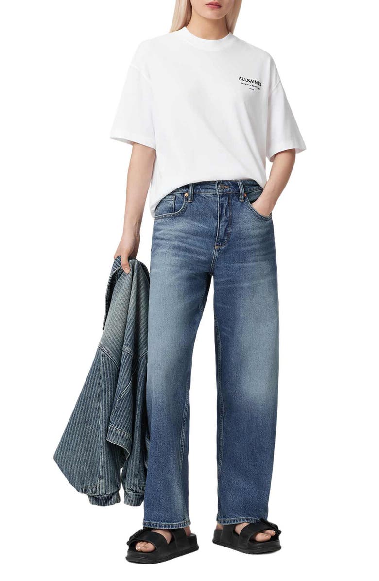 AllSaints Dreamer Etta Oversize Cotton Graphic T-Shirt, Alternate, color, Optic White
