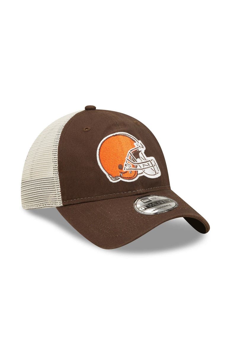 New Era Men's New Era Brown/Natural Cleveland Browns Loyal 9TWENTY Trucker Hat, Alternate, color, Brown