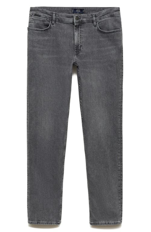 Mango 100% Wool Medium-knit Sweater Dark Heather Grey In Denim Grey