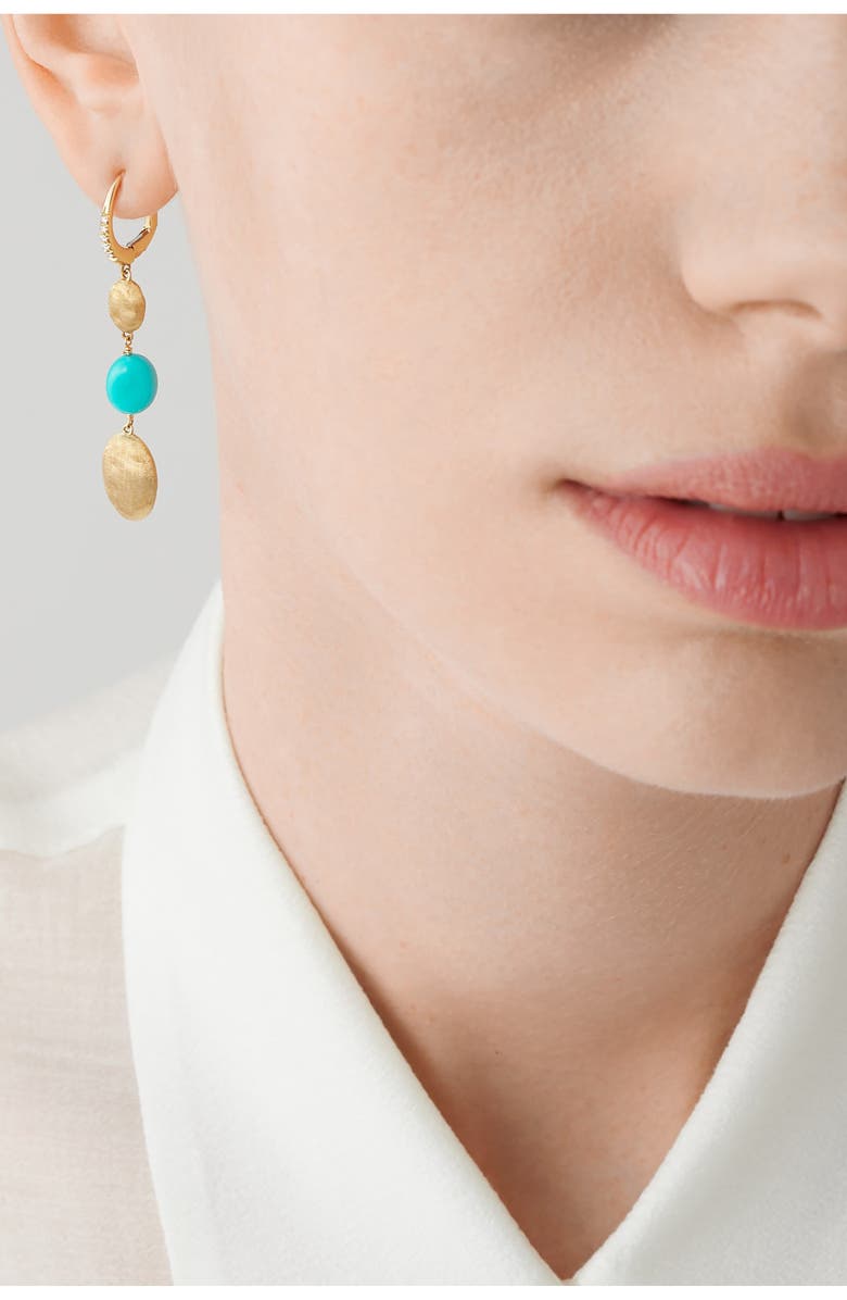 Marco Bicego Siviglia Bead & Turquoise Drop Earrings, Alternate, color, Gold