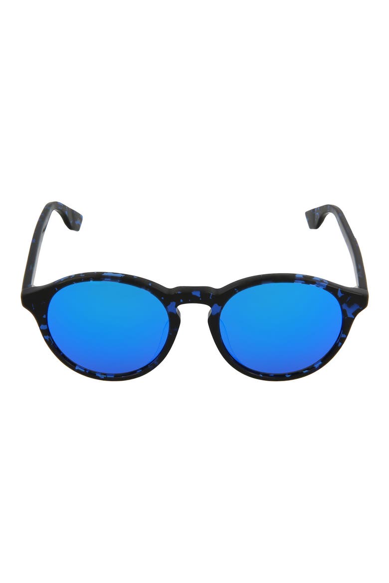 50mm Round Sunglasses, Main, color, SHINY SPOTTED LIGHT/ BLU