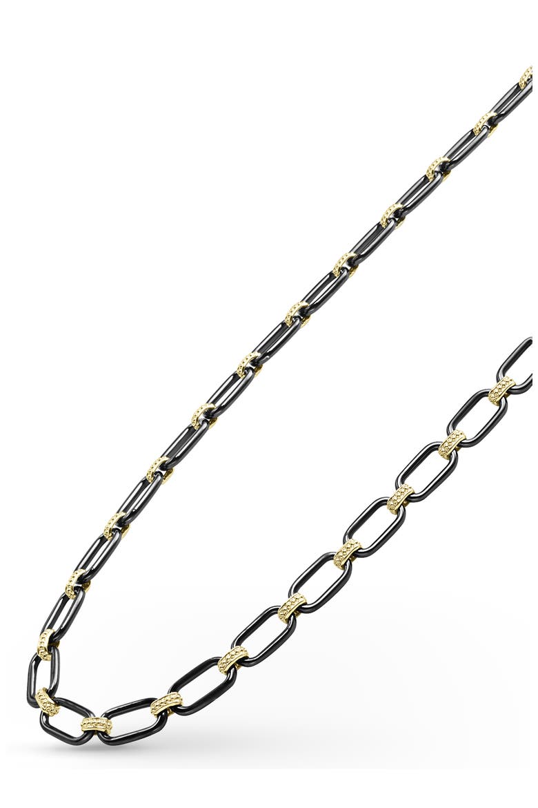 Signature Black Caviar Chain Necklace, Alternate, color, GOLD