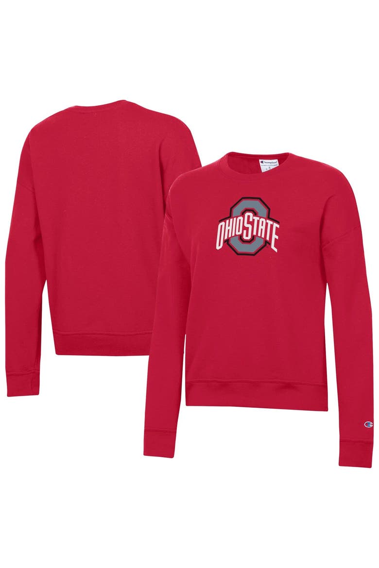 Women's Champion Scarlet Ohio State Buckeyes Powerblend Sweatshirt, Main, color, Scarlet