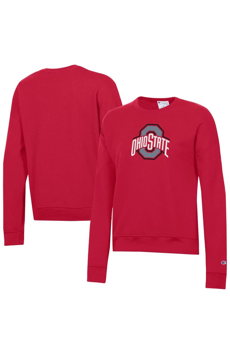 Champion Women's Champion Scarlet Ohio State Buckeyes Powerblend Sweatshirt, Main, color, Scarlet