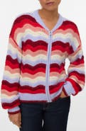VERO MODA Doja Stripe Zip Front Cardigan