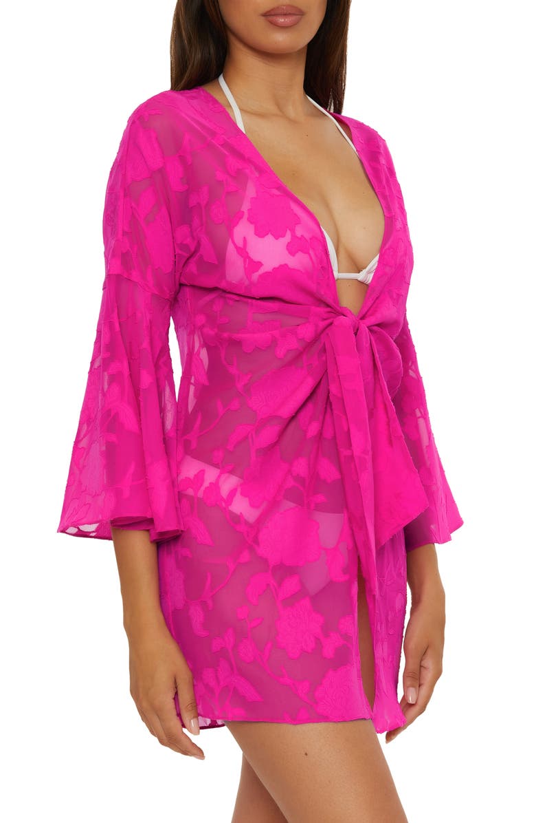 Becca Victoria Garden Burnout Chiffon Cover-Up Tunic, Alternate, color, 