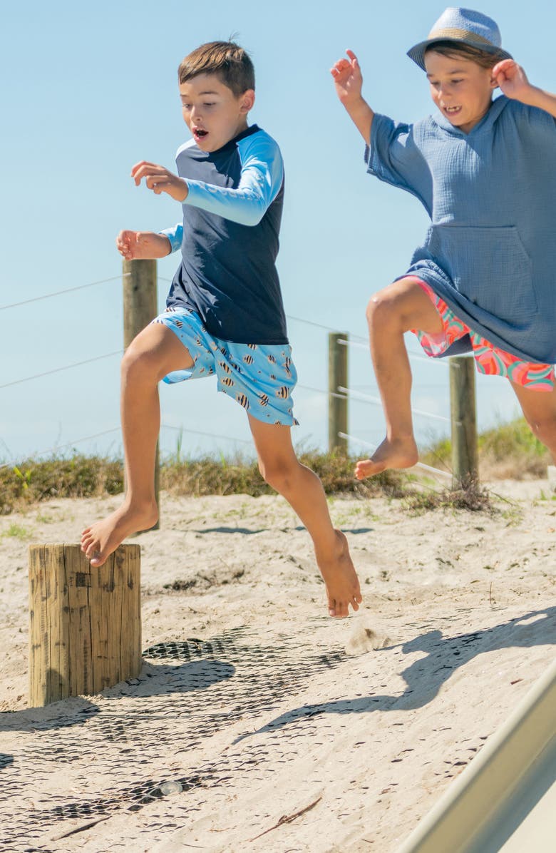 Snapper Rock Kids' Colorblock Long Sleeve Rashguard Top, Alternate, color, Blue